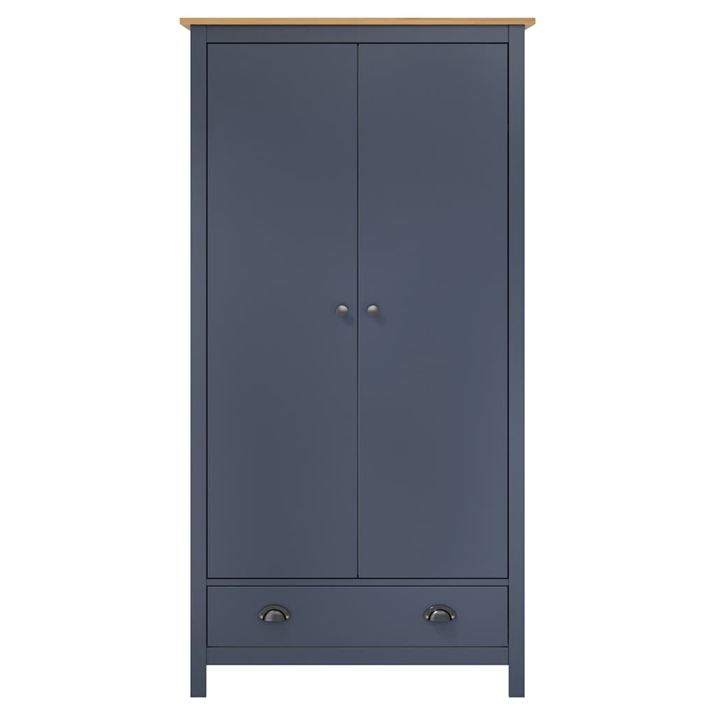 Roupeiro 2 portas Hill 89x50x170 cm pinho maciço cinzento