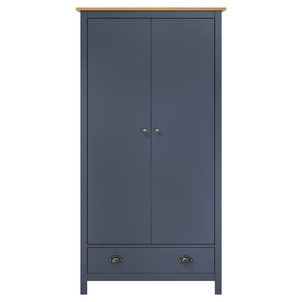 Roupeiro 2 portas Hill 89x50x170 cm pinho maciço cinzento