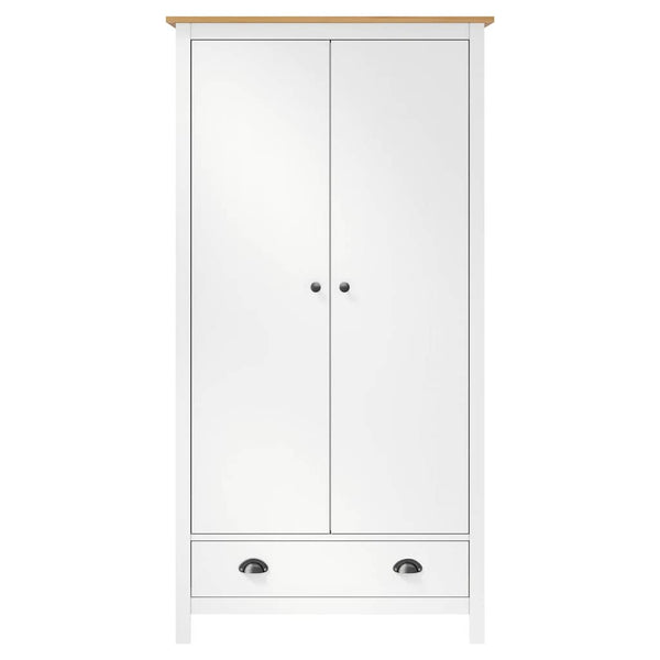 Roupeiro 2 portas Hill 89x50x170 cm pinho maciço branco