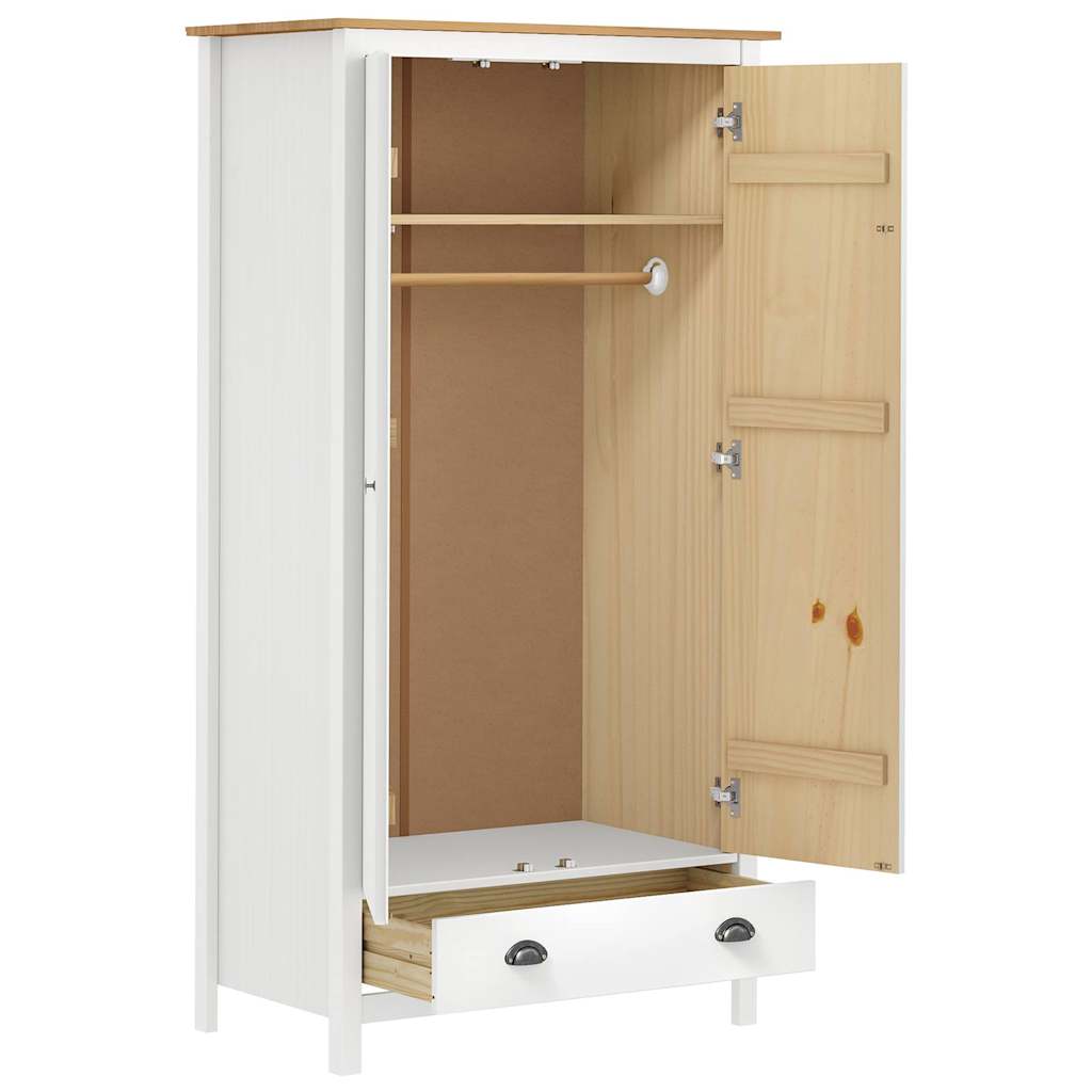 Roupeiro 2 portas Hill 89x50x170 cm pinho maciço branco