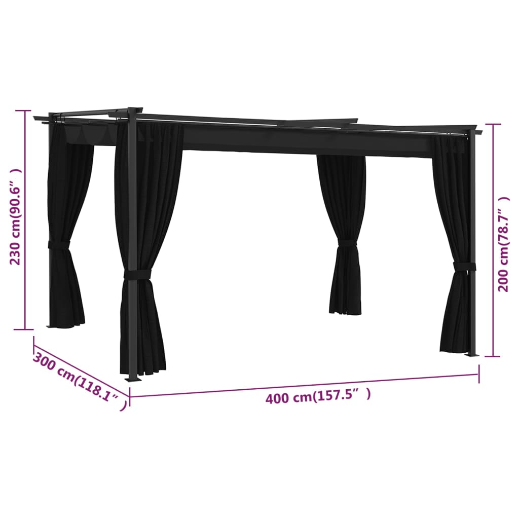 Gazebo 4x3 m antracite