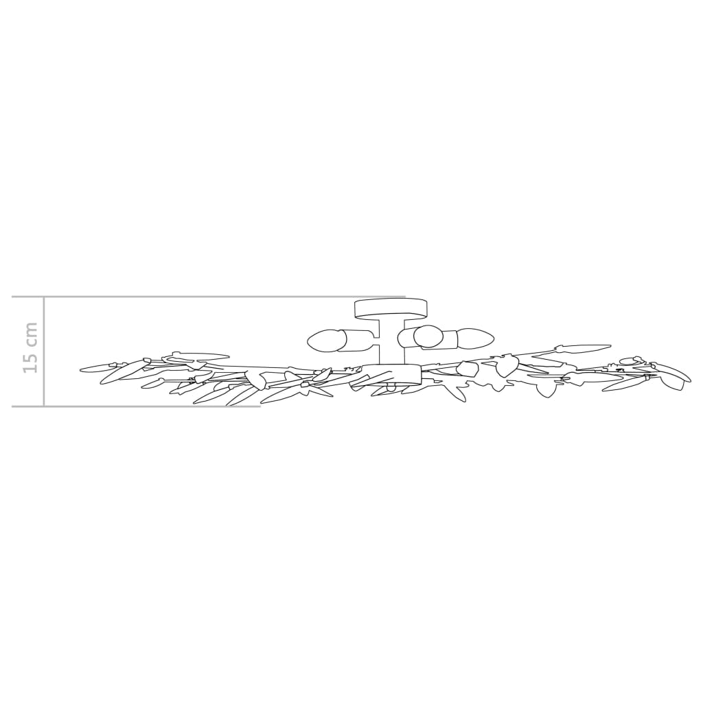 Candeeiro teto braços folhas de cristal acrílico 5 E14 branco
