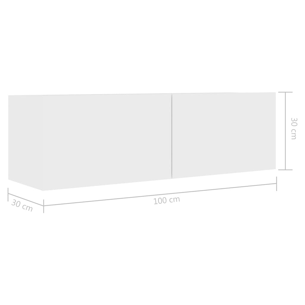 Móvel de TV 100x30x30 cm derivados de madeira branco