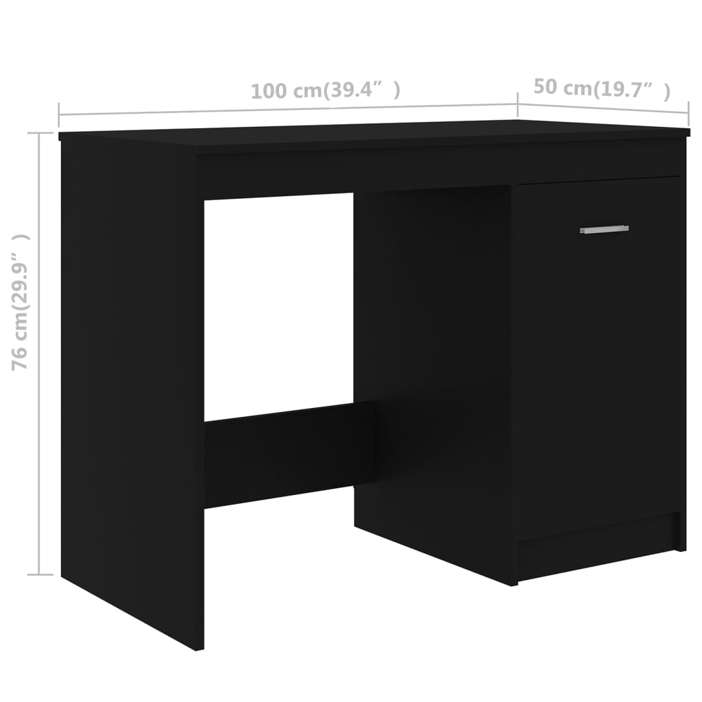 Secretária 100x50x76 cm derivados de madeira preto