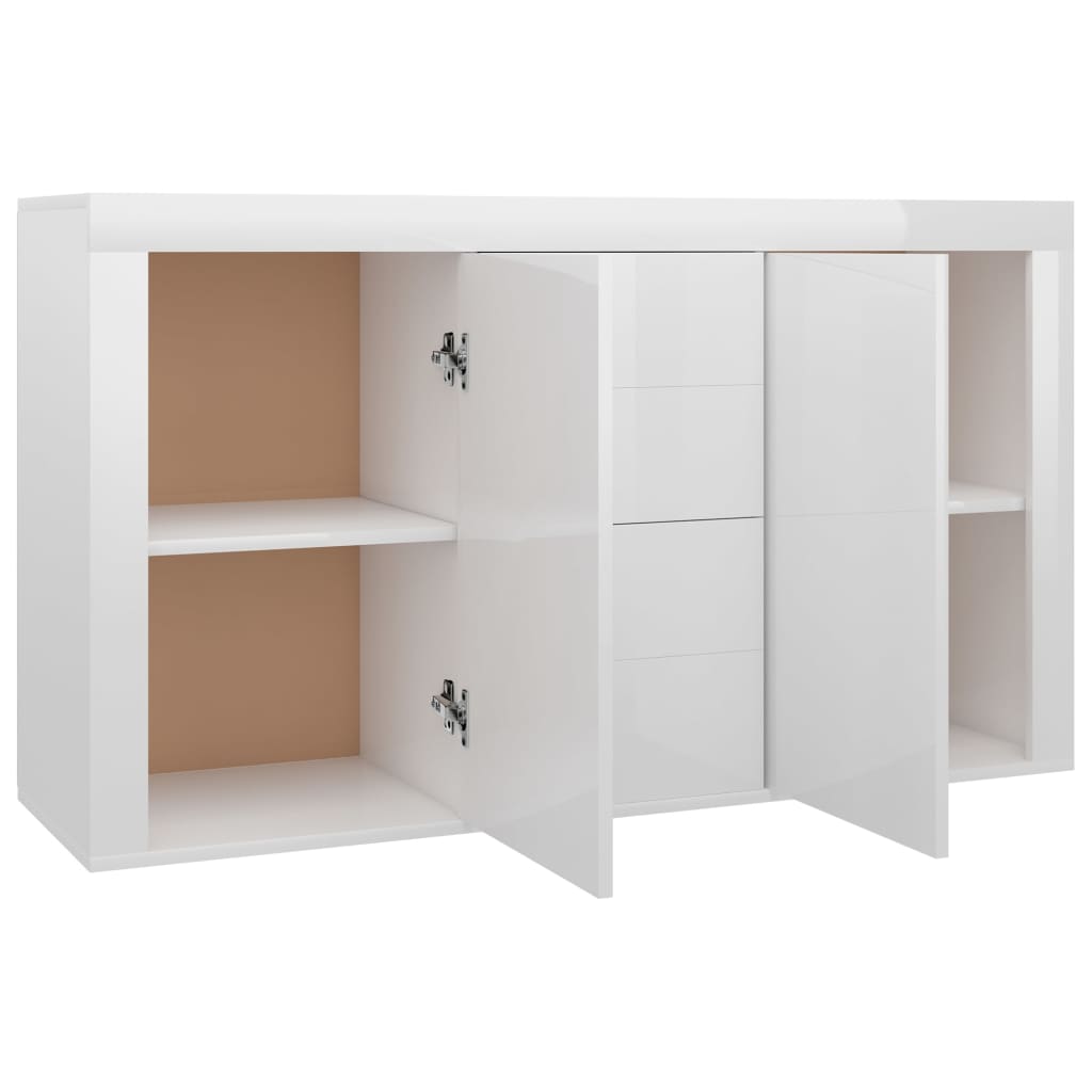 Aparador 120x36x69 cm derivados de madeira branco brilhante