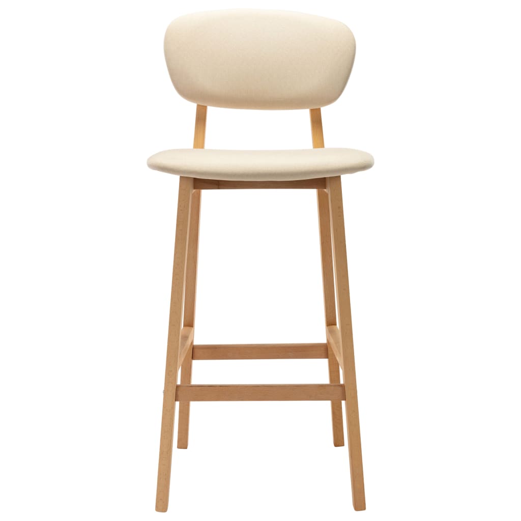Bancos de bar 2 pcs tecido cor creme