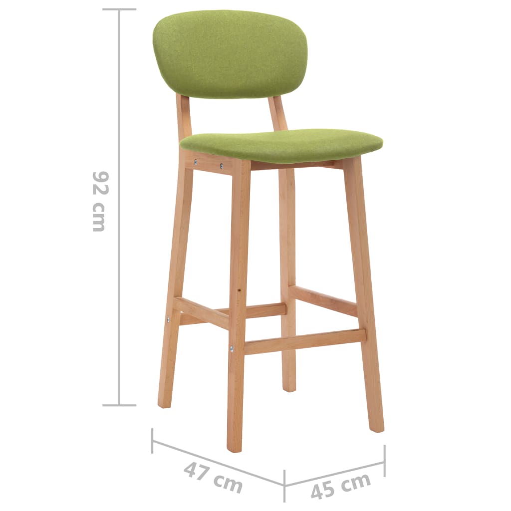 Bancos de bar 2 pcs tecido verde