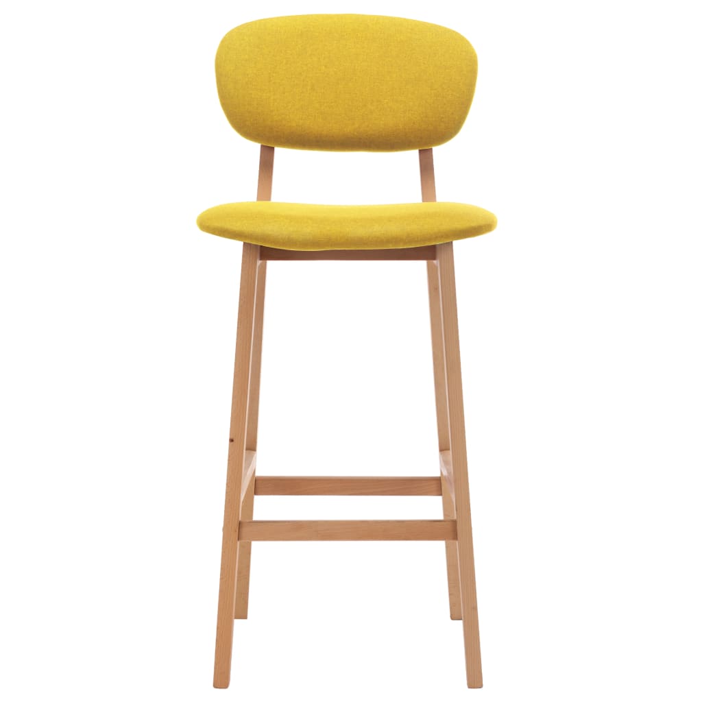 Bancos de bar 2 pcs tecido amarelo mostarda
