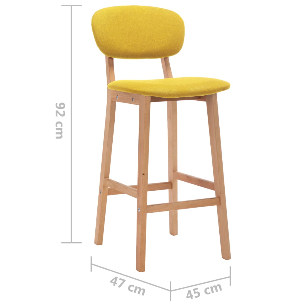 Bancos de bar 2 pcs tecido amarelo mostarda