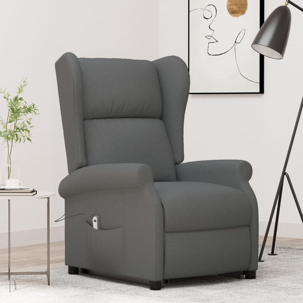Poltrona elevatória tecido cinzento-escuro