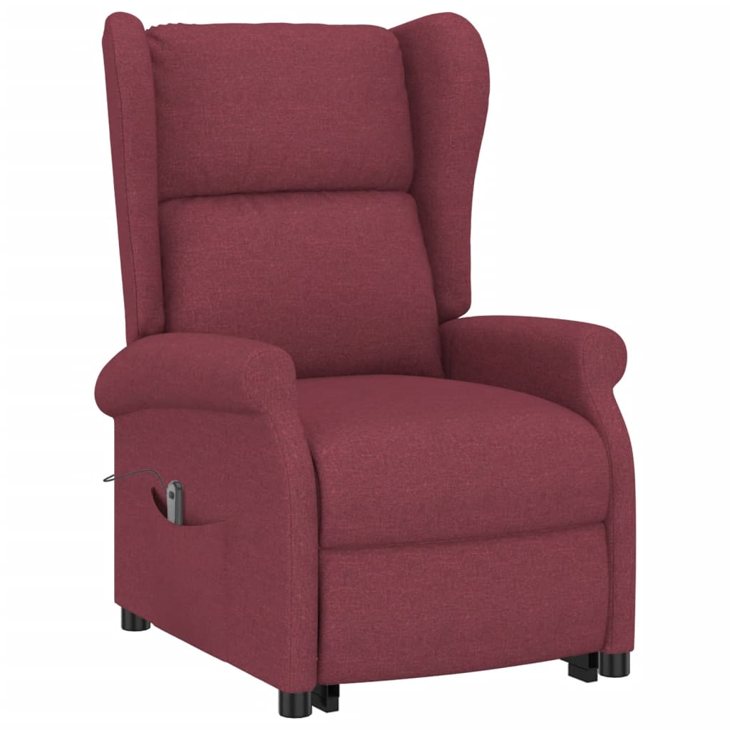 Poltrona elevatória tecido vermelho tinto