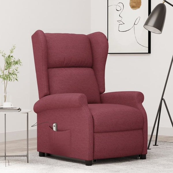 Poltrona elevatória tecido vermelho tinto