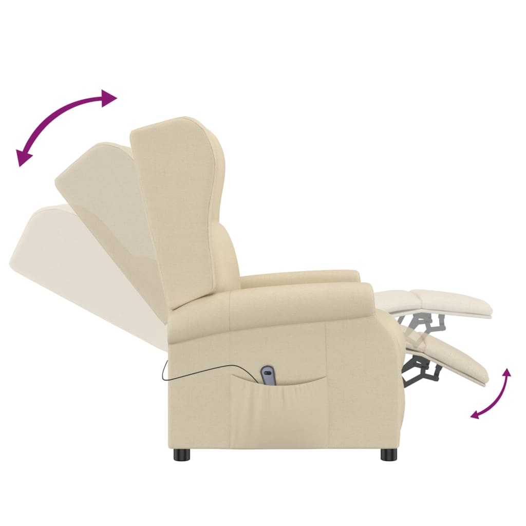 Poltrona elevatória tecido cor creme