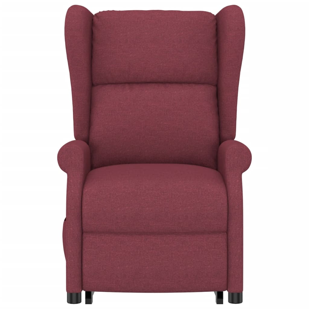Poltrona elevatória de massagens tecido vermelho tinto