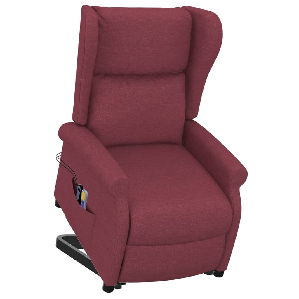 Poltrona elevatória de massagens tecido vermelho tinto