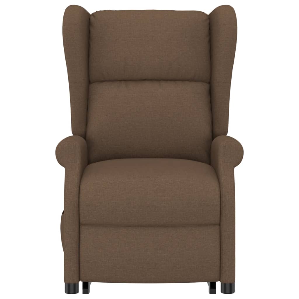 Poltrona elevatória de massagens tecido castanho