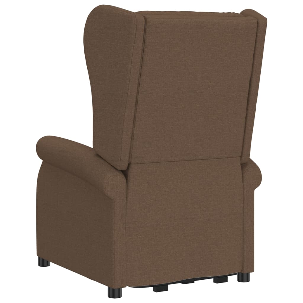 Poltrona elevatória de massagens tecido castanho