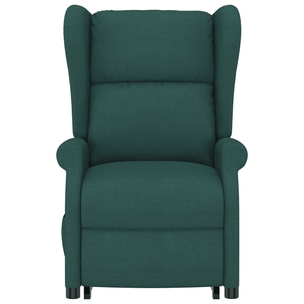Poltrona elevatória de massagens tecido verde-escuro
