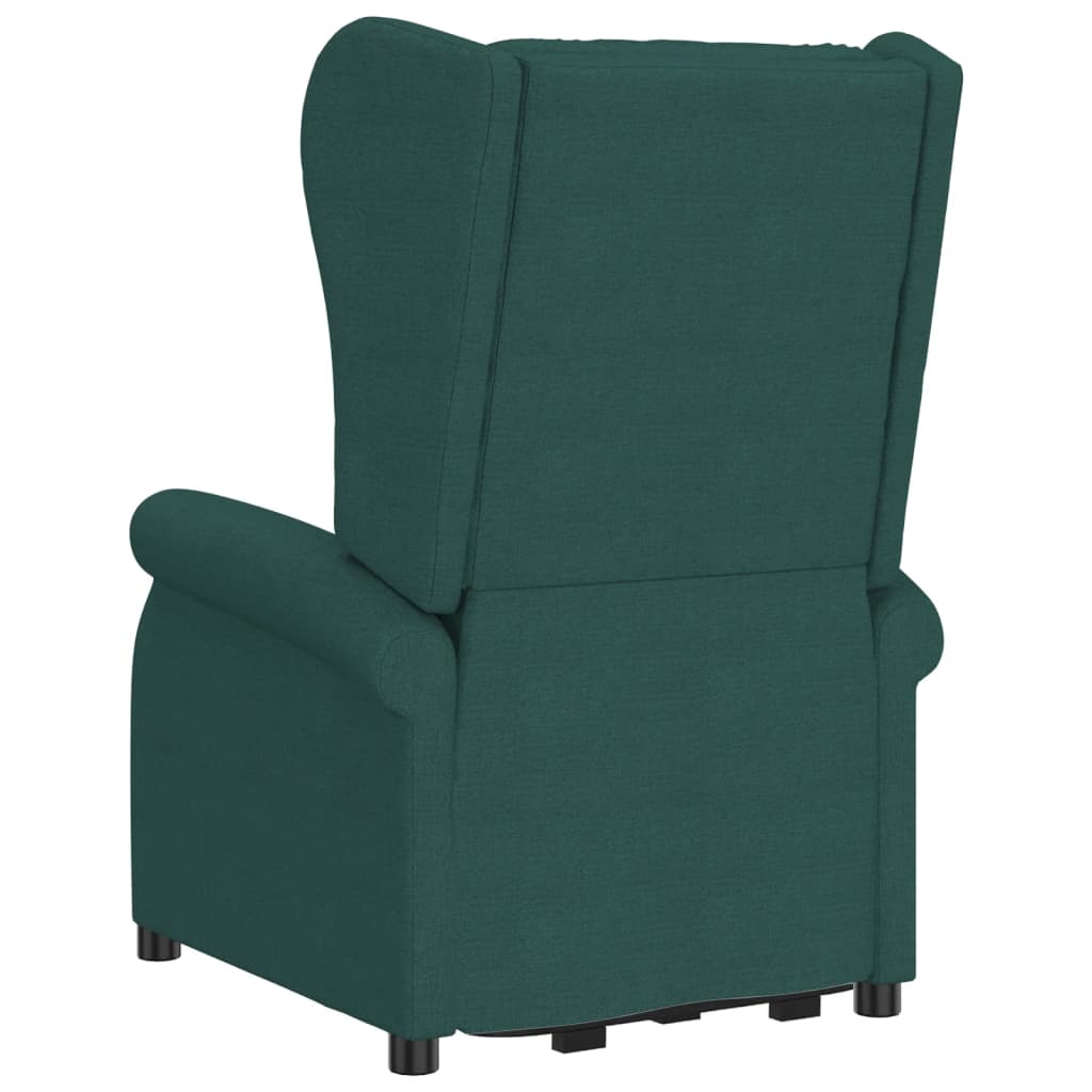 Poltrona elevatória de massagens tecido verde-escuro