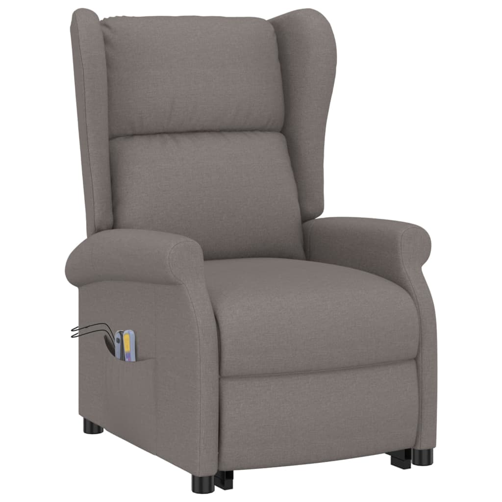 Poltrona de massagens tecido cinzento-acastanhado