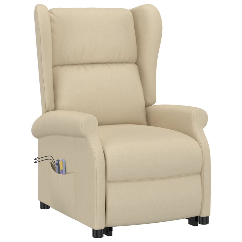 Poltrona de massagens tecido cor creme