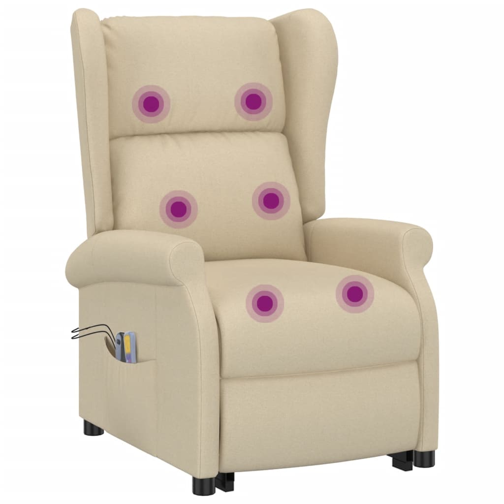 Poltrona de massagens tecido cor creme