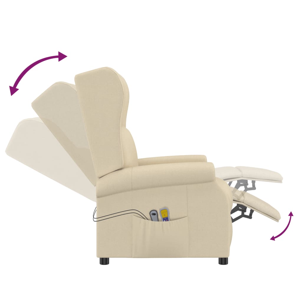 Poltrona de massagens tecido cor creme