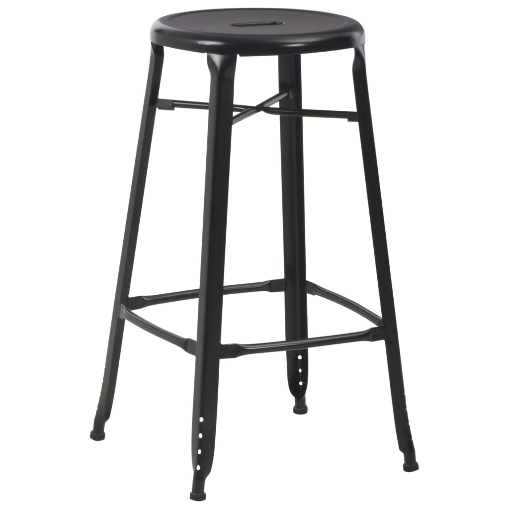 Bancos de bar 4 pcs aço preto