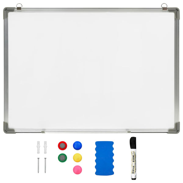 Quadro de escrita magnético 70x50 cm aço branco