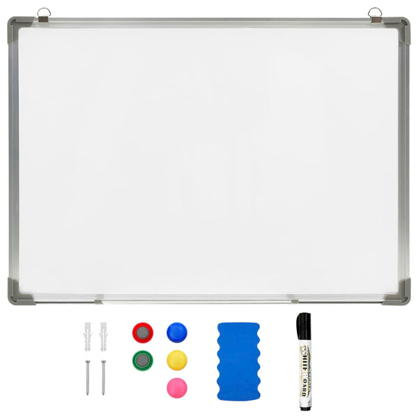 Quadro de escrita magnético 90x60 cm aço branco