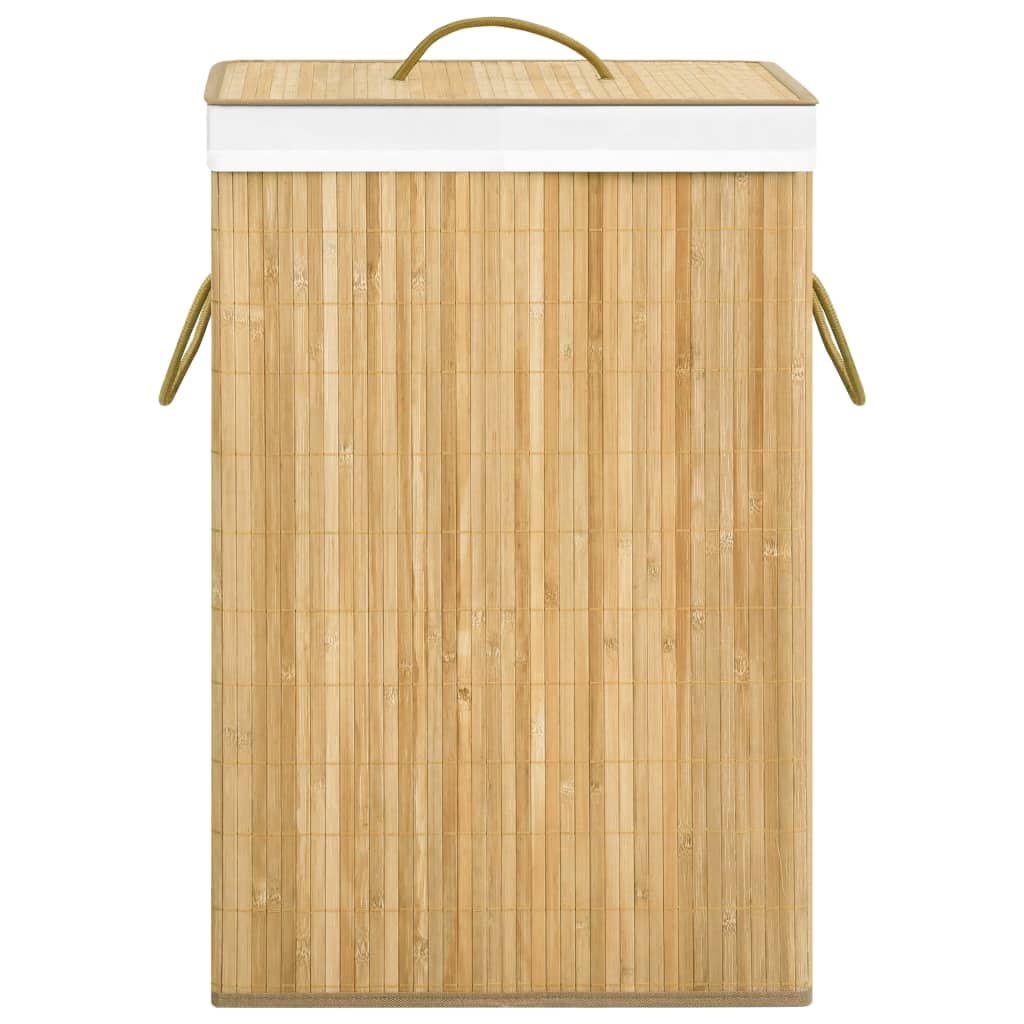 Cesto para roupa suja c/ 2 secções 72 L bambu