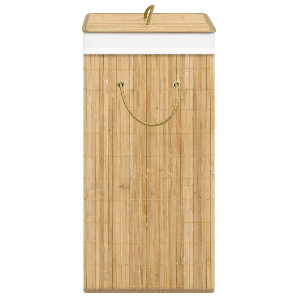 Cesto para roupa suja c/ 2 secções 72 L bambu