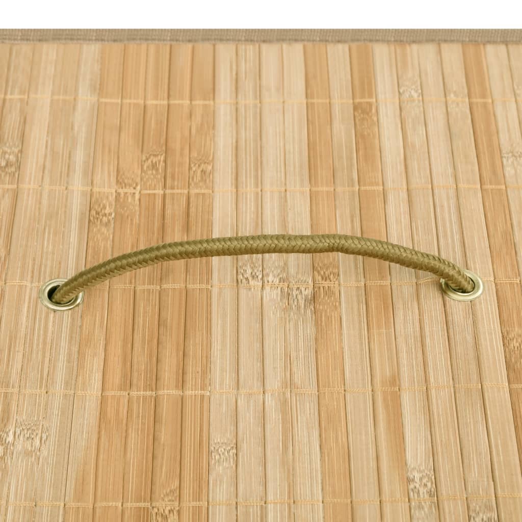 Cesto para roupa suja c/ 2 secções 72 L bambu