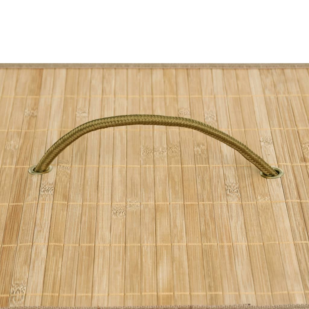 Cesto para roupa suja c/ 2 secções 100 L bambu