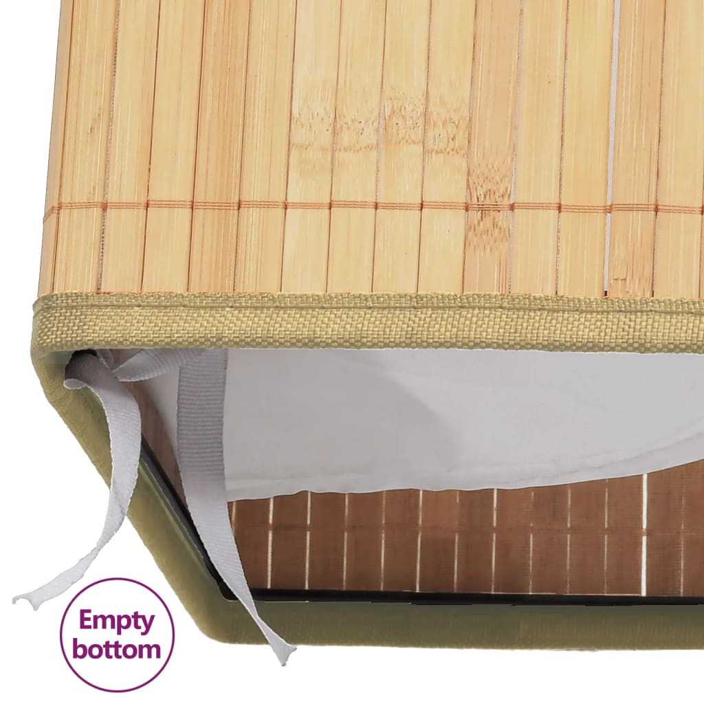 Cesto para roupa suja c/ 2 secções 100 L bambu