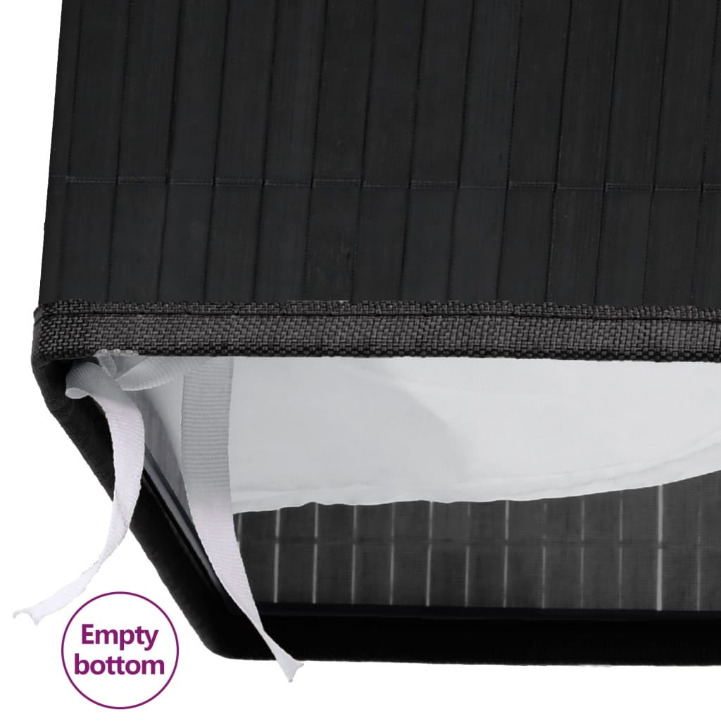 Cesto para roupa suja c/ 2 secções 100 L bambu preto