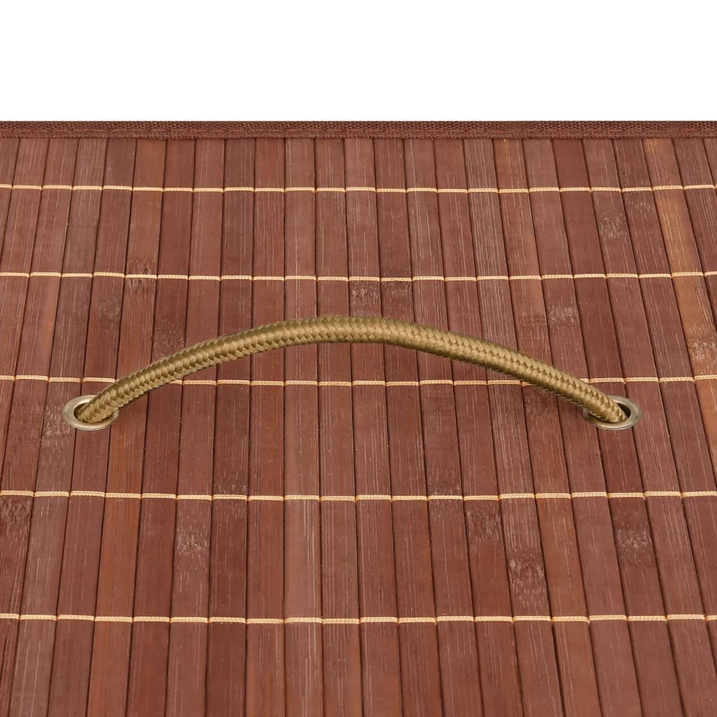 Cesto para roupa suja c/ 2 secções 72 L bambu castanho