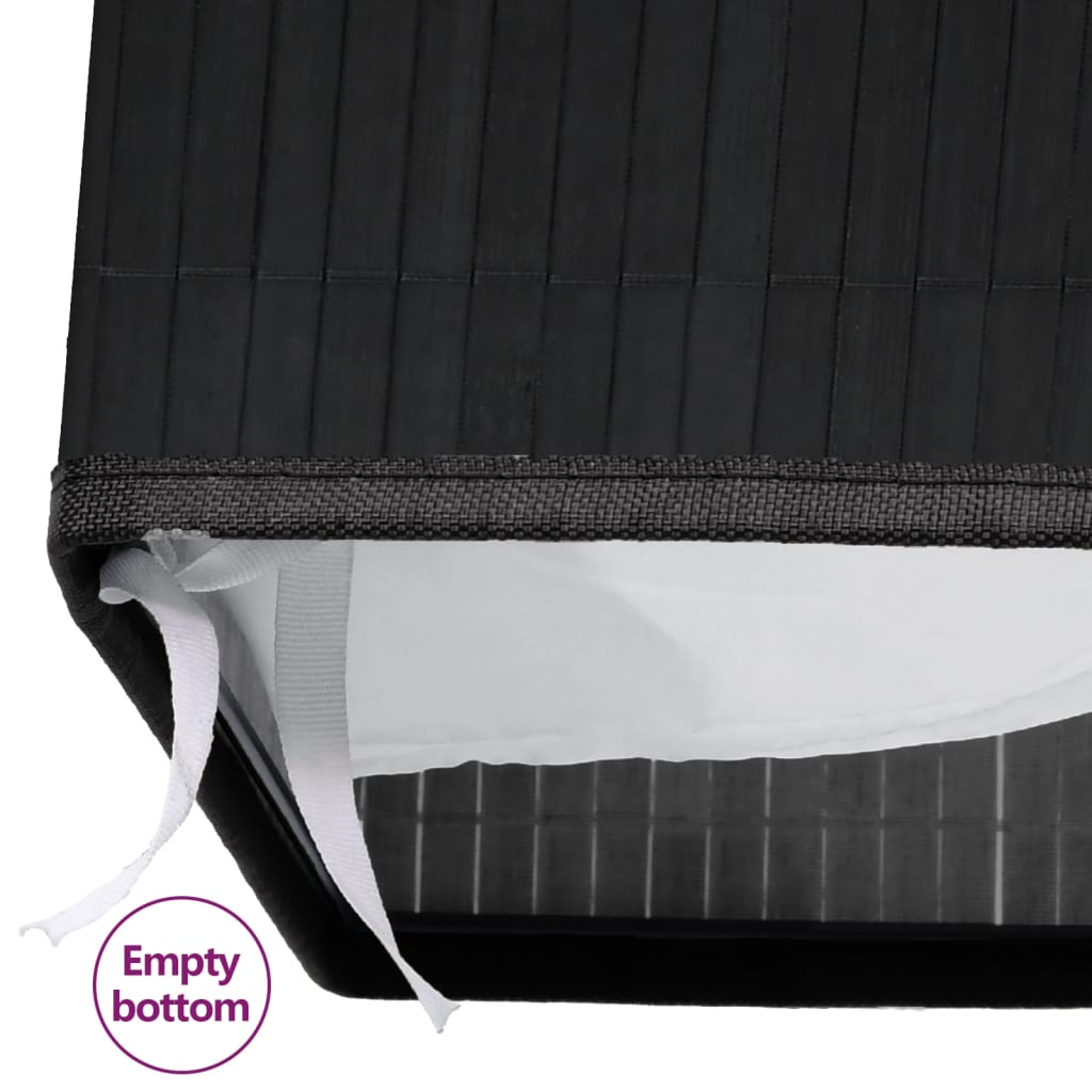 Cesto para roupa suja c/ secção única bambu preto