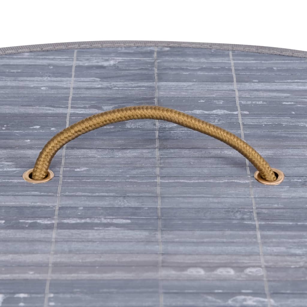 Cesto de canto para roupa suja 60 L bambu cinzento