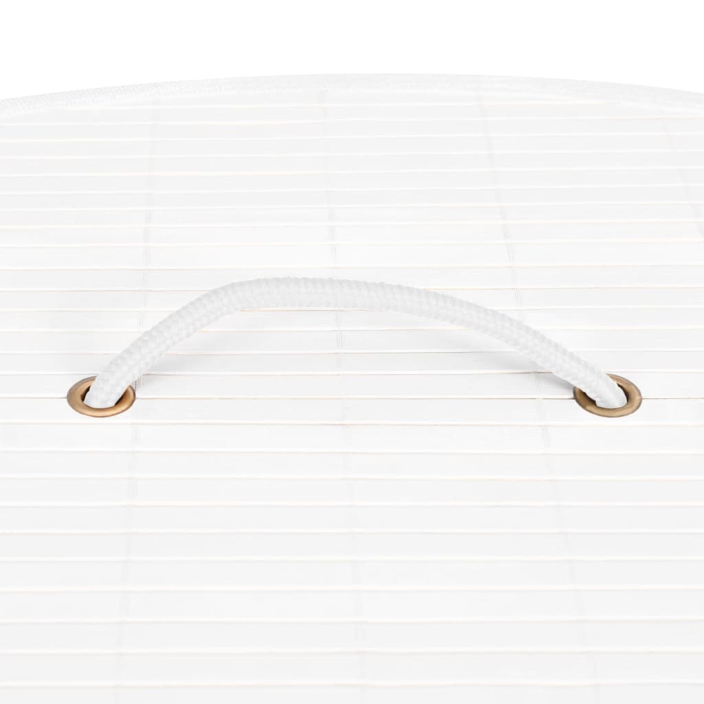 Cesto de canto para roupa suja 60 L bambu branco