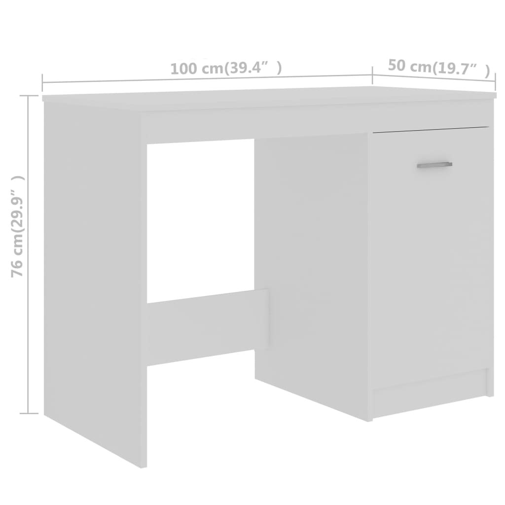 Secretária 140x50x76 cm contraplacado branco