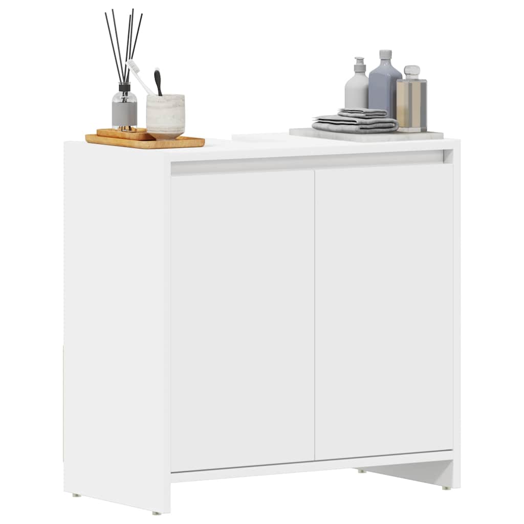 Armário de casa de banho 60x33x61 cm contraplacado branco