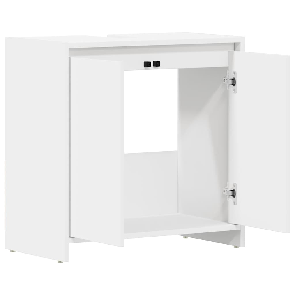 Armário de casa de banho 60x33x61 cm contraplacado branco