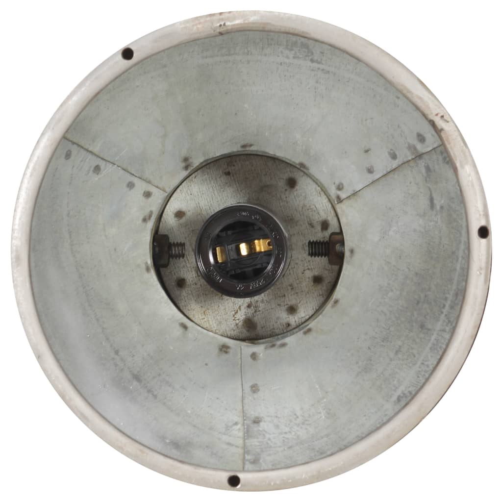 Candeeiro de teto industrial E27 madeira de mangueira prateado