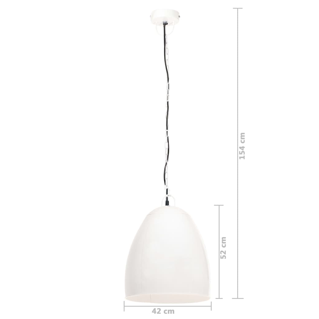 Candeeiro teto industrial redondo 25 W 42 cm E27 branco
