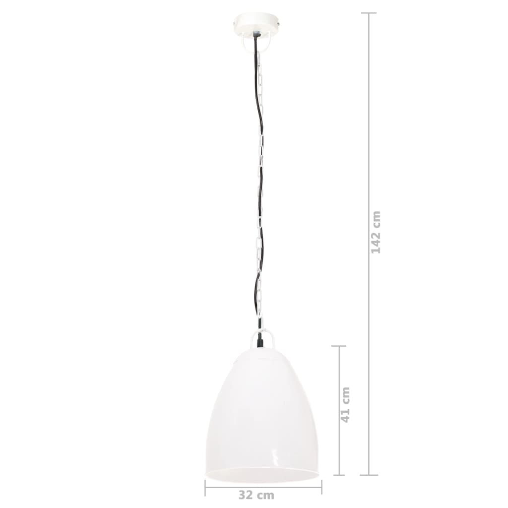 Candeeiro teto industrial redondo 25 W 32 cm E27 branco