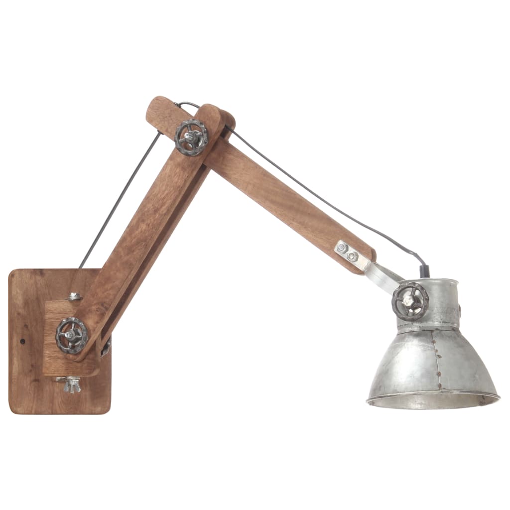 Candeeiro de parede redondo estilo industrial E27 prateado