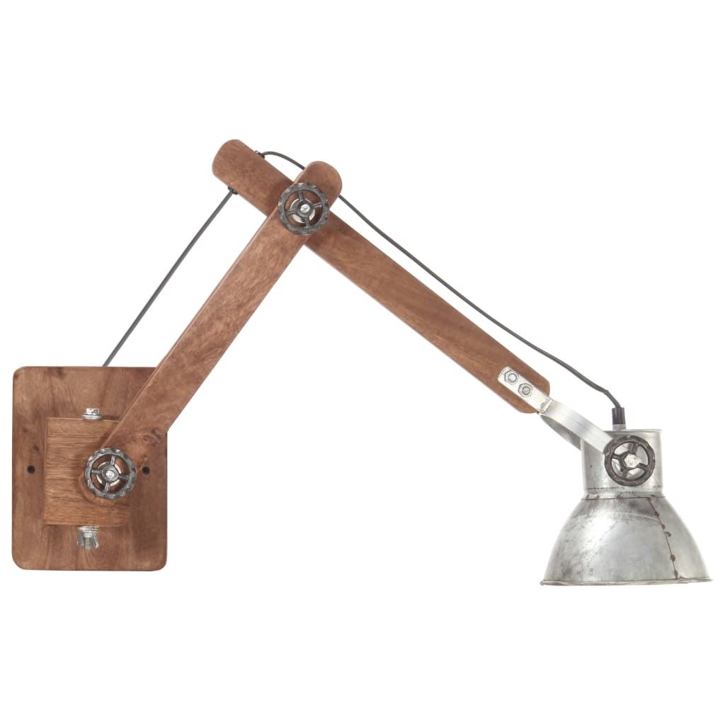 Candeeiro de parede redondo estilo industrial E27 prateado