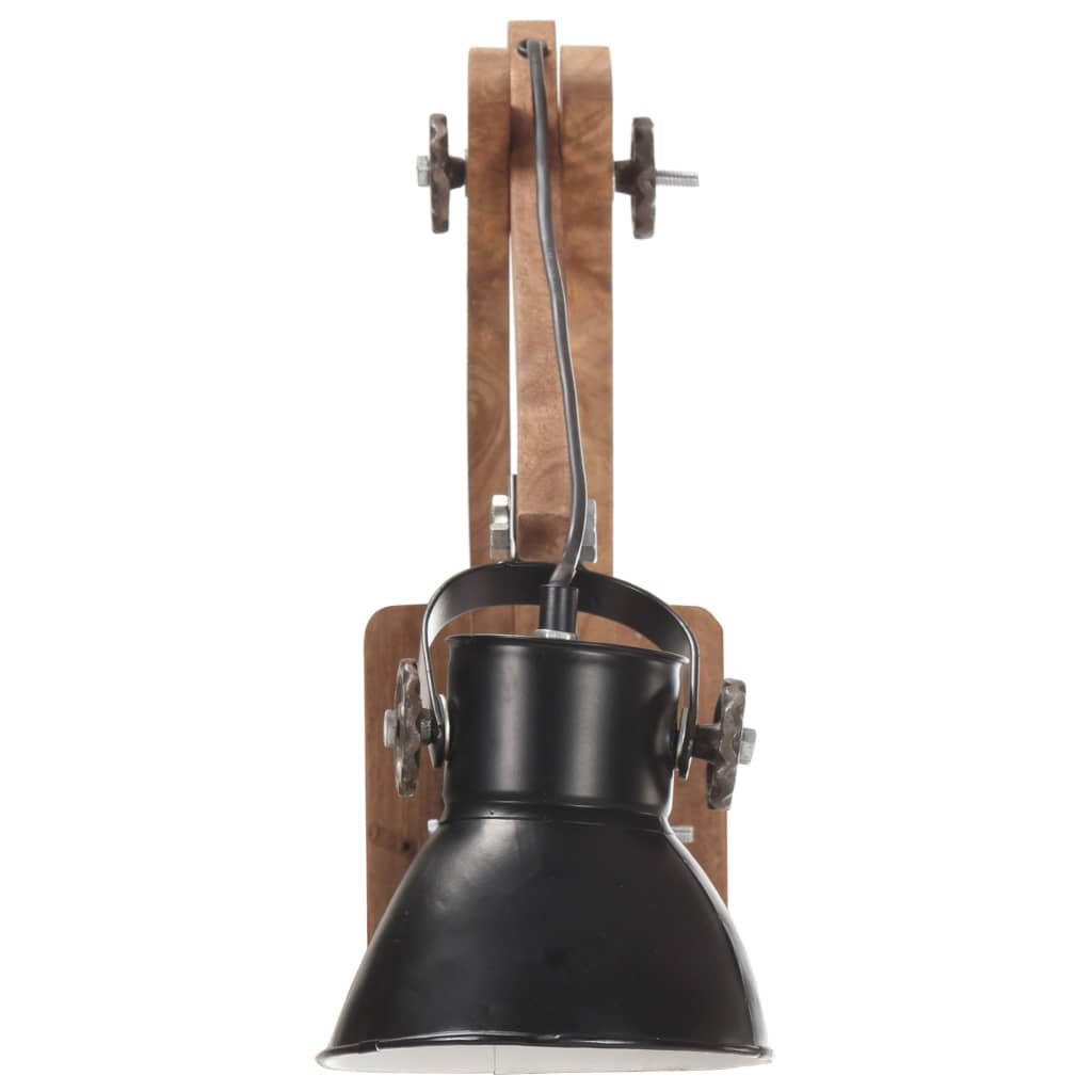 Candeeiro de parede redondo estilo industrial E27 preto