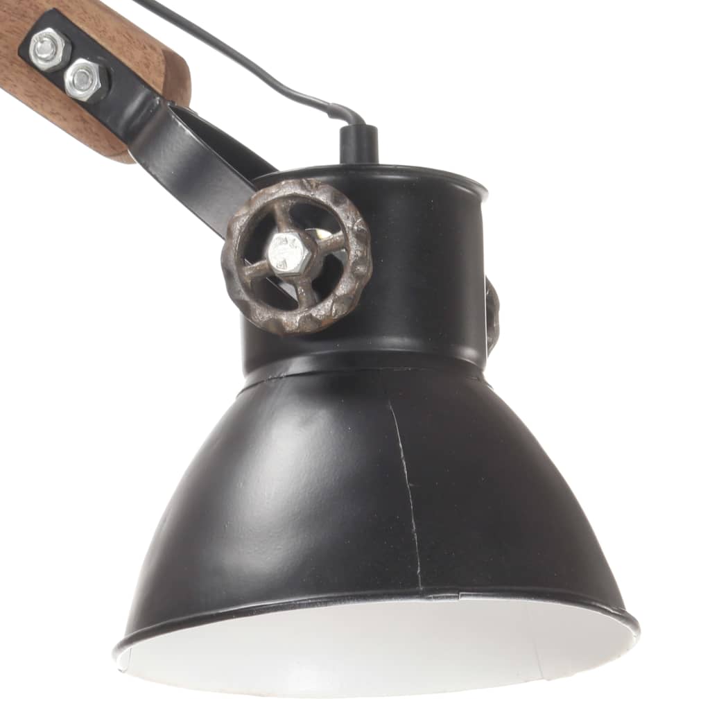 Candeeiro de parede redondo estilo industrial E27 preto